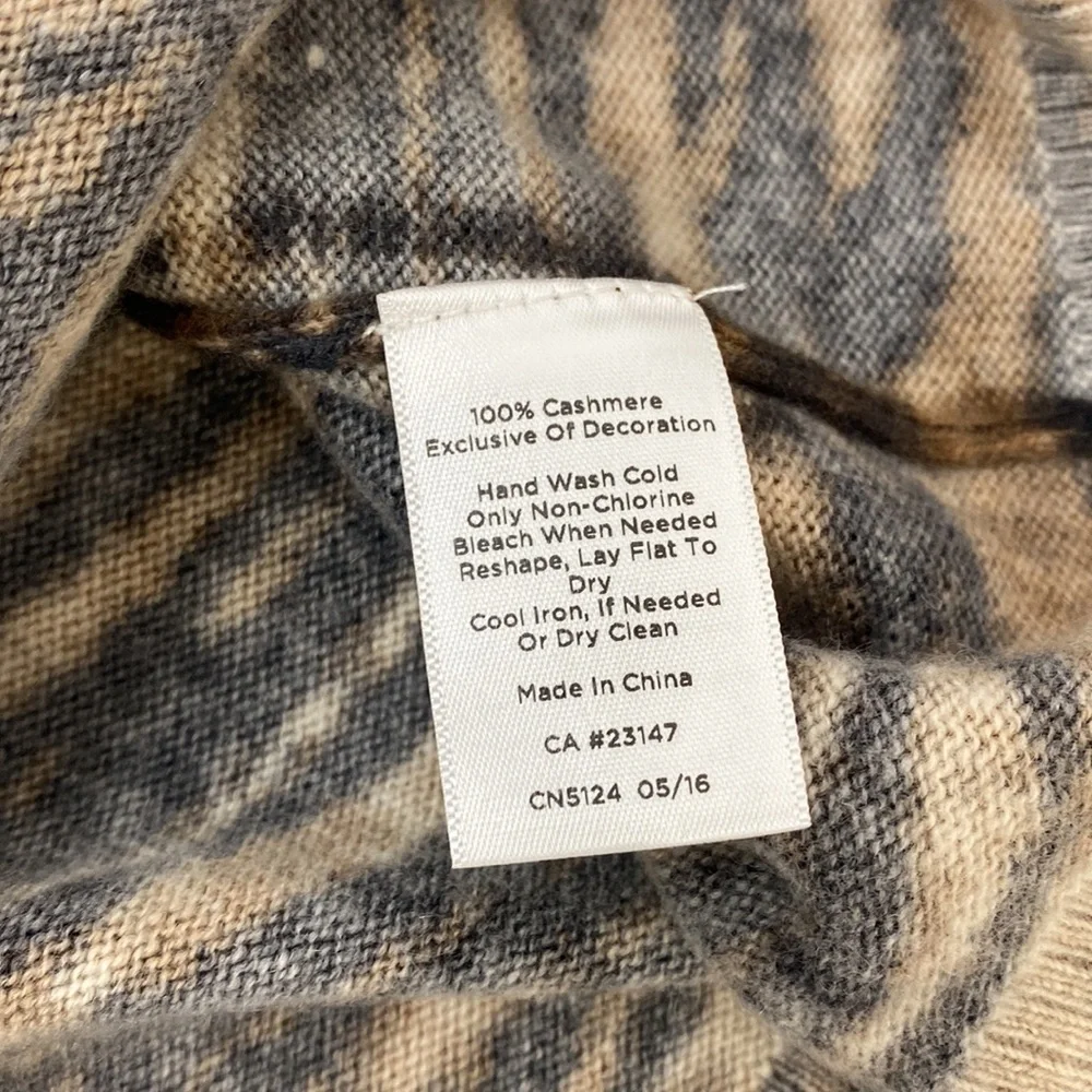 Talbots Pure Cashmere Tiger Print Sweater Women's Medium Black/Brown - Picture 9 of 9